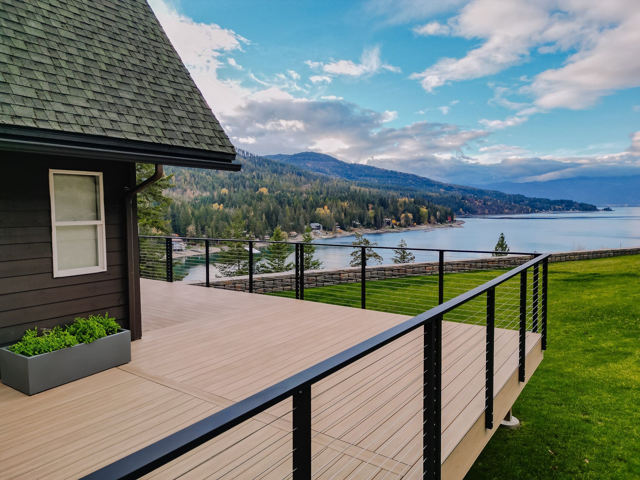 azek deck with cable railing