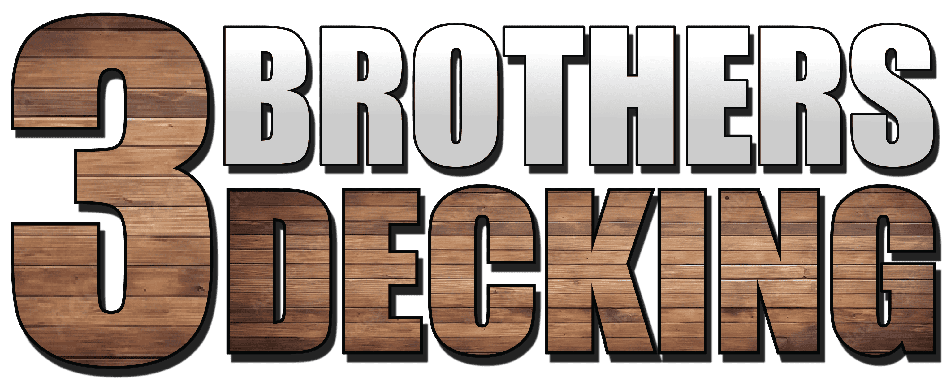 3 Brothers Decking logo with wood texture